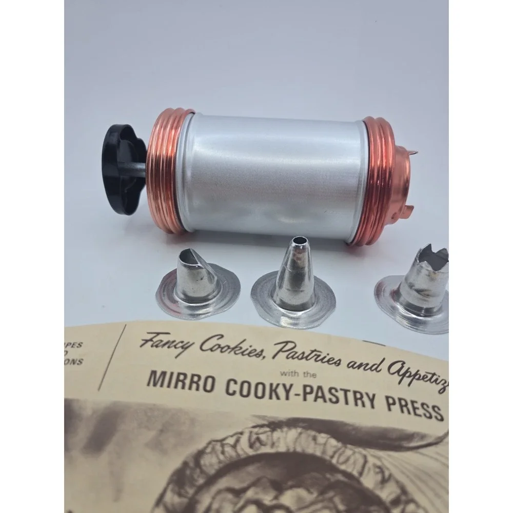 Vintage Aluminum Icing Cookie Decorator with 3 Attachments Missing Disks